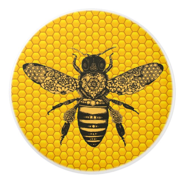 Bouton De Porte En Céramique Bee victorienne (Devant)