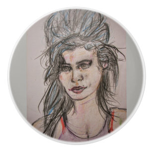 Bouton De Porte En Céramique Beehive Girl Walking