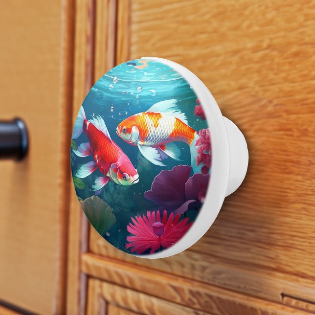 Bouton De Porte En Céramique Belle Koi (Créateur téléchargé)