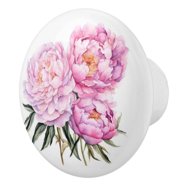 Bouton De Porte En Céramique Belle Pierre rose (Droite)