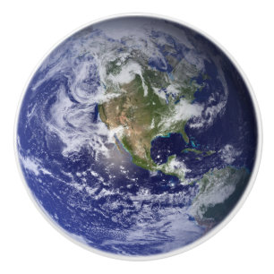 Bouton De Porte En Céramique Belle Terre Bleue Système Solaire Planète Accueil