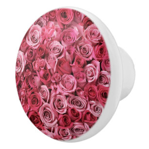 Bouton De Porte En Céramique Belles roses roses roses