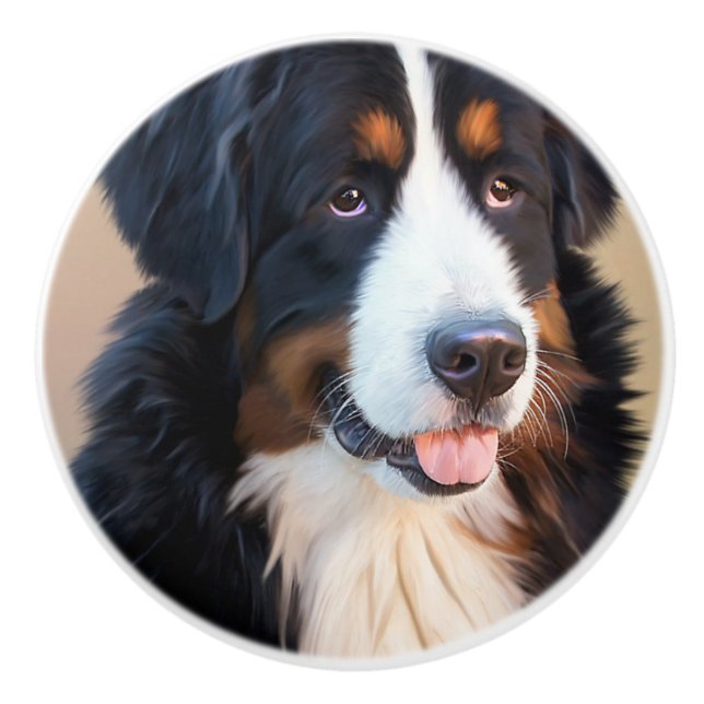 Bouton De Porte En Céramique Berner Sennenhund (Devant)