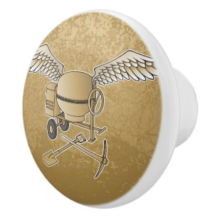 Bouton De Porte En Céramique Bétonnière beige