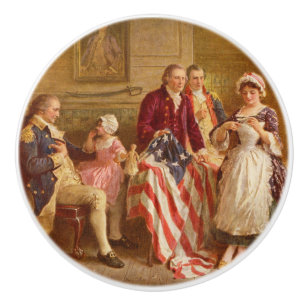 Bouton De Porte En Céramique Betsy Ross, 1777 (Histoire américaine) (Patriote a