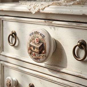 Bouton De Porte En Céramique Bijoux Vintage Shabby Chic Roses Roses Pink