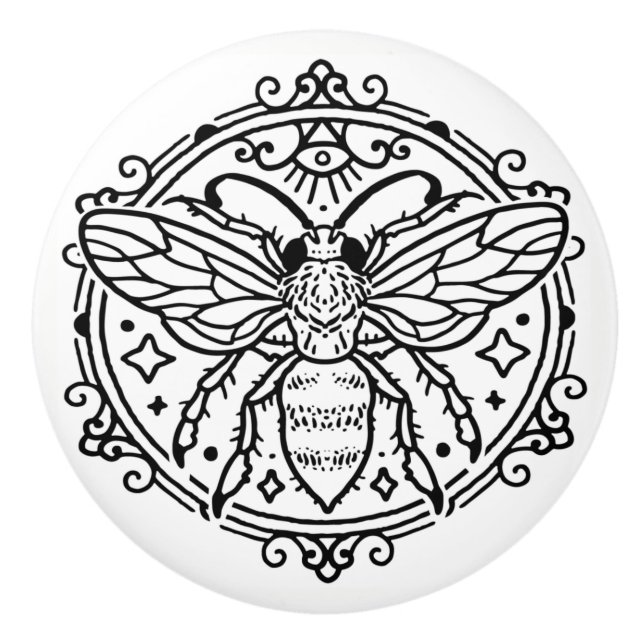 Bouton De Porte En Céramique Black Bee Ceramic Knox (Devant)