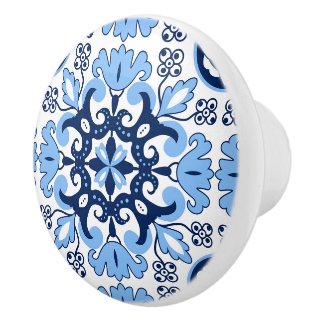 Bouton De Porte En Céramique 💙 bleu azulejos (Droite)