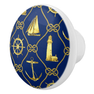 Bouton De Porte En Céramique Bleu bleu marine classique