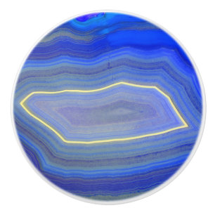 Bouton De Porte En Céramique Bleu clair poli tranche d'âge