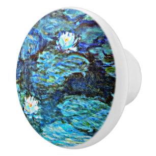 Bouton De Porte En Céramique Bleu des nénes d'eau par Monet