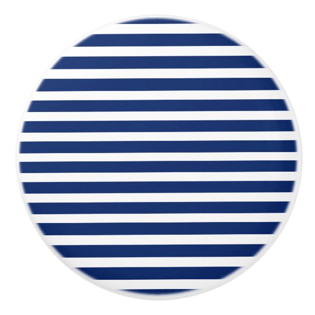 Bouton De Porte En Céramique Bleu et blanc (Devant)