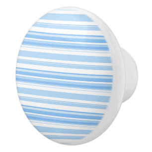 Bouton De Porte En Céramique Bleu rayé