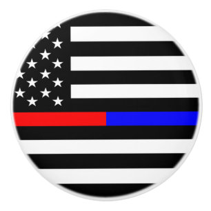 Bouton De Porte En Céramique bleu thin line polirefighter
