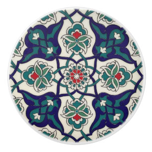 Bouton De Porte En Céramique Bleu Turquoise Céramique Floral