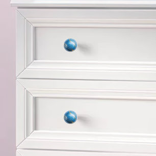 Bouton De Porte En Céramique Blue Gold Faux Marble Orb