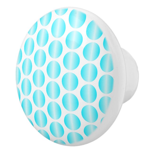 Bouton De Porte En Céramique Blue Polka Dot Design (Droite)