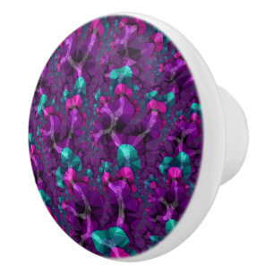 Bouton De Porte En Céramique Boho coloré Hippie Bijou Tone faible Poly Fractal