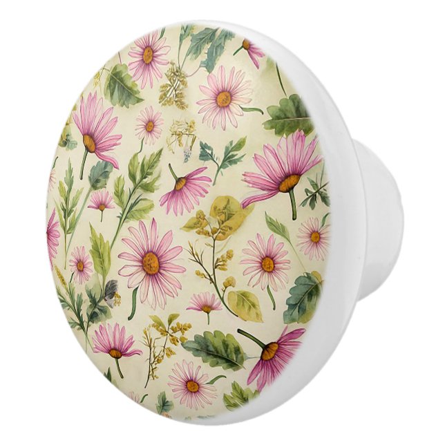 Bouton De Porte En Céramique Boho Spring Floral (Droite)
