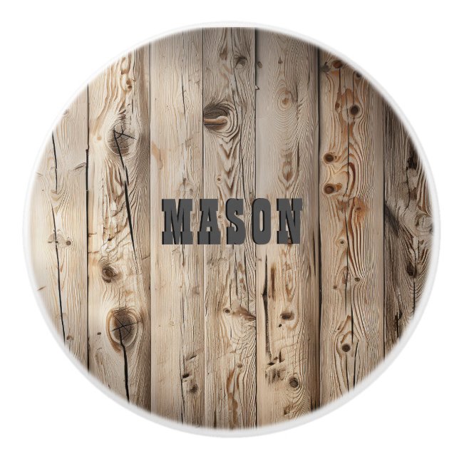 Bouton De Porte En Céramique Bois Rustique Pays Thème Ouest (Devant)