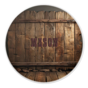 Bouton De Porte En Céramique Bois Rustique Pays Thème Ouest