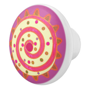 Bouton De Porte En Céramique Bonbons et gâteaux rose