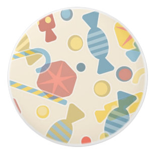 Bouton De Porte En Céramique Bonbons et motif de sucrerie