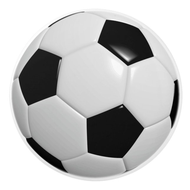 Bouton De Porte En Céramique Boule de football (Devant)