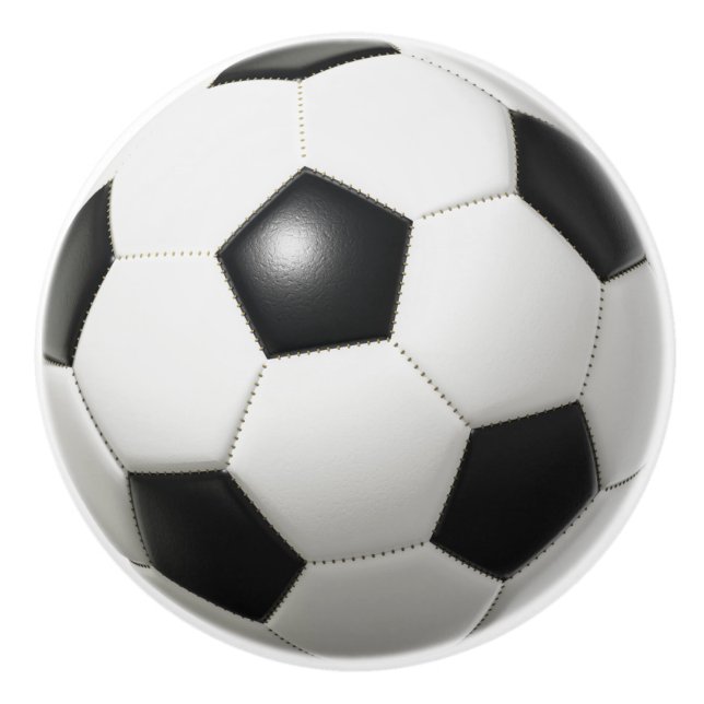Bouton De Porte En Céramique Boule de football (Devant)