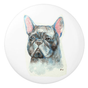 Bouton De Porte En Céramique Bouledogue français