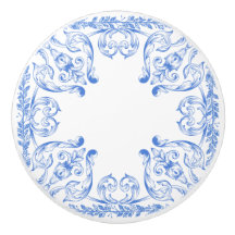 Bouton de tiroir en céramique bleu clair