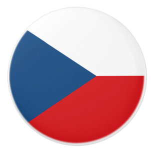 Bouton De Porte En Céramique Bouton en céramique avec drapeau de la Tchéquie