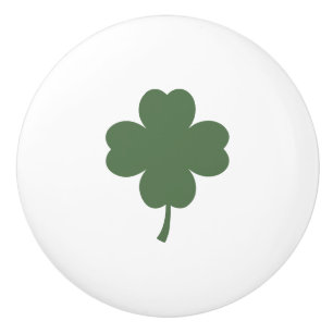 Bouton De Porte En Céramique Bouton en céramique avec motif de trèfle à quatre 