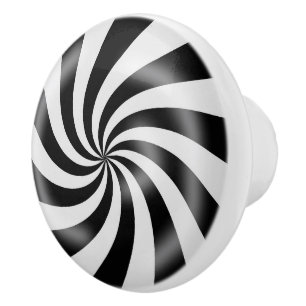 Bouton De Porte En Céramique Bouton en céramique de conception en spirale noir