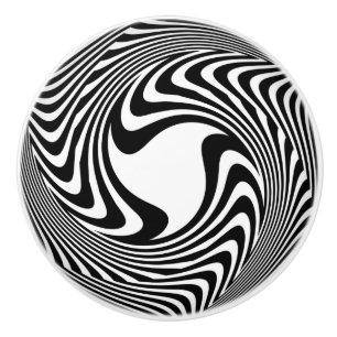 Bouton De Porte En Céramique Bouton en céramique d'emblème noir et blanc de