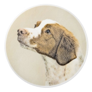 Bouton De Porte En Céramique Brittany Peinture - Cute Original Chien Art