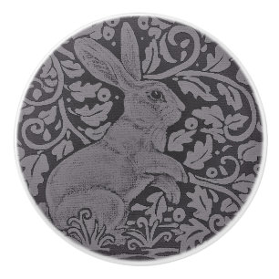 Bouton De Porte En Céramique Cabinet lapin gris Knob Art original