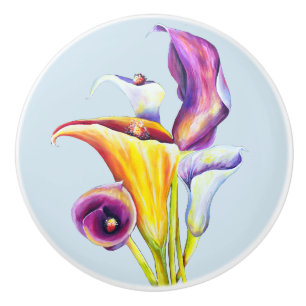 Bouton De Porte En Céramique Calla Lillies