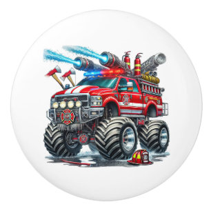 Bouton De Porte En Céramique Camion monstre Cool boys