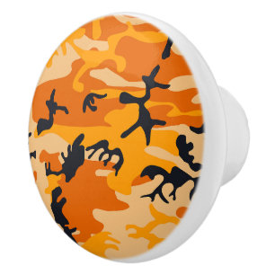 Bouton De Porte En Céramique Camouflage orange, Militaire, Armée