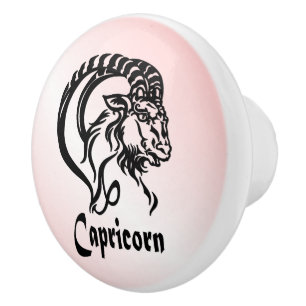 Bouton De Porte En Céramique Capricorne la Chèvre de Mer Zodiaque