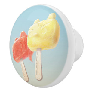 Bouton De Porte En Céramique Caractère Popsicles