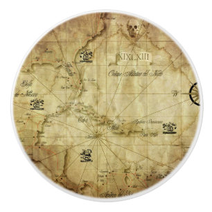 Bouton De Porte En Céramique Caraïbes - ancienne carte