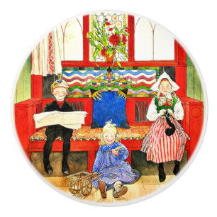 Bouton De Porte En Céramique Carl Larsson