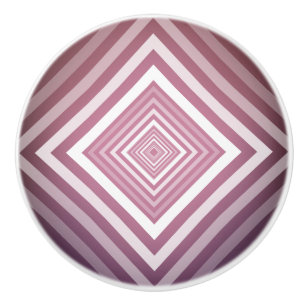 Bouton De Porte En Céramique Carrés modernes de la Gradation rose et blanc