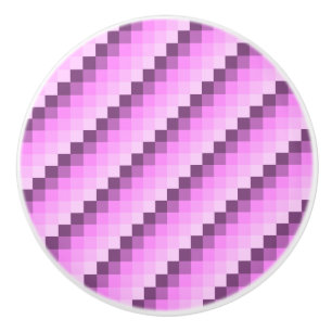 Bouton De Porte En Céramique Carrés rose et violet