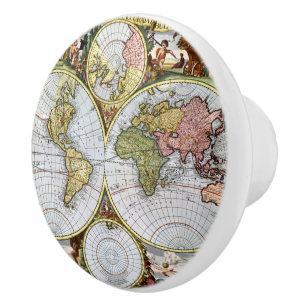Bouton De Porte En Céramique Carte du monde