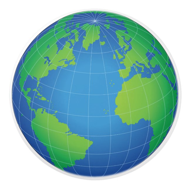 Bouton De Porte En Céramique Carte du monde (Devant)