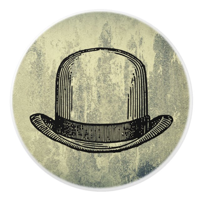 Bouton De Porte En Céramique Casquette de Bowler (Devant)