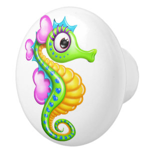 Bouton De Porte En Céramique Cavaliers de plage